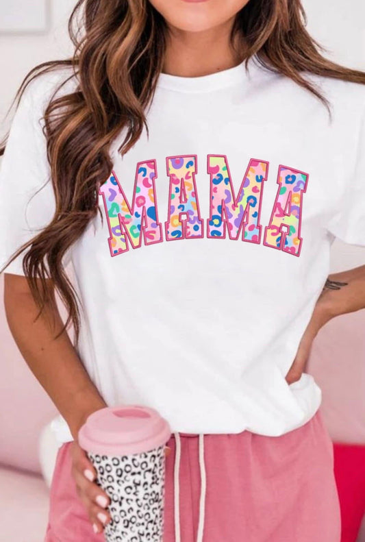 Colorful Mama Leopard Tee